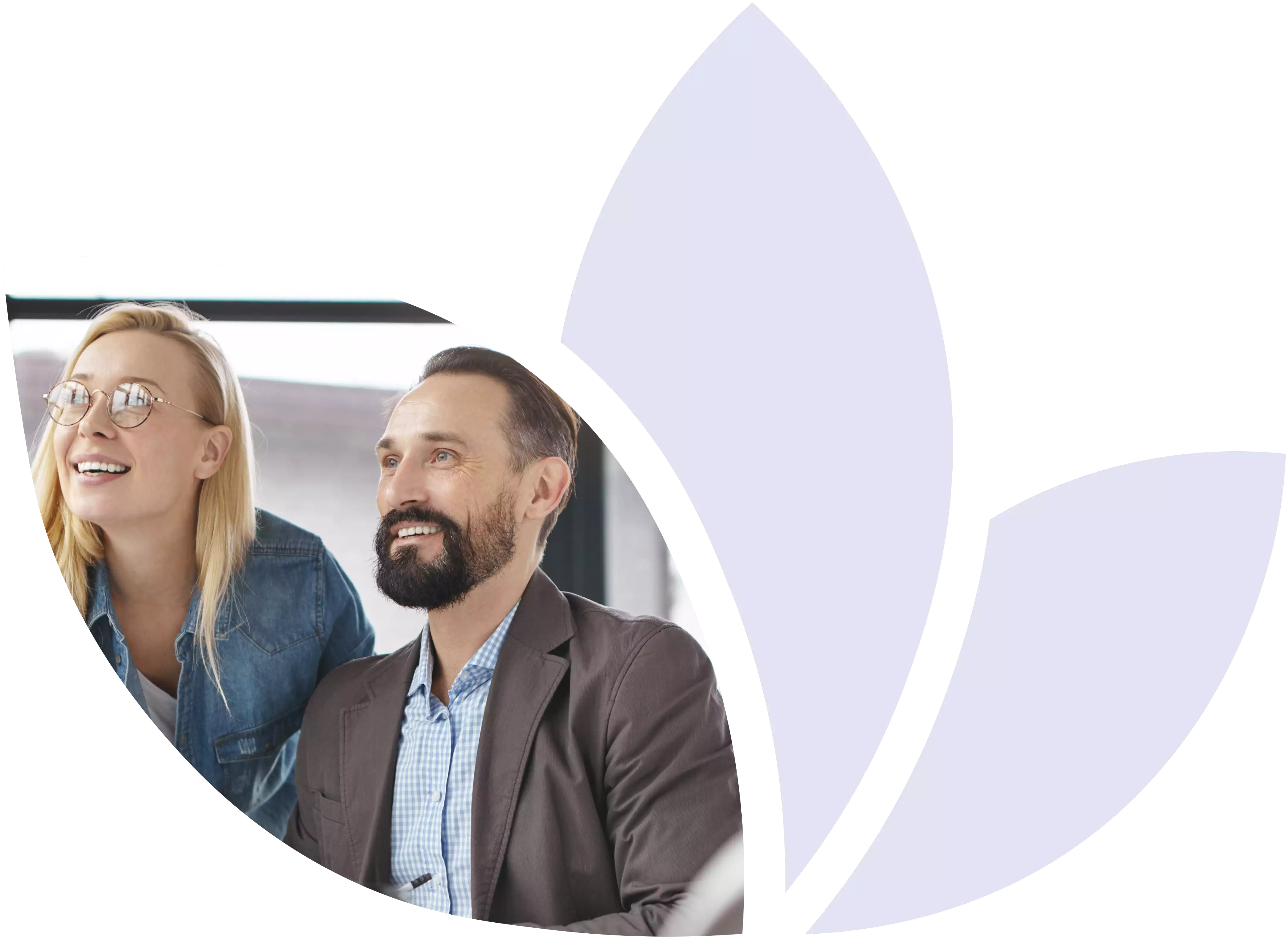two people smiling