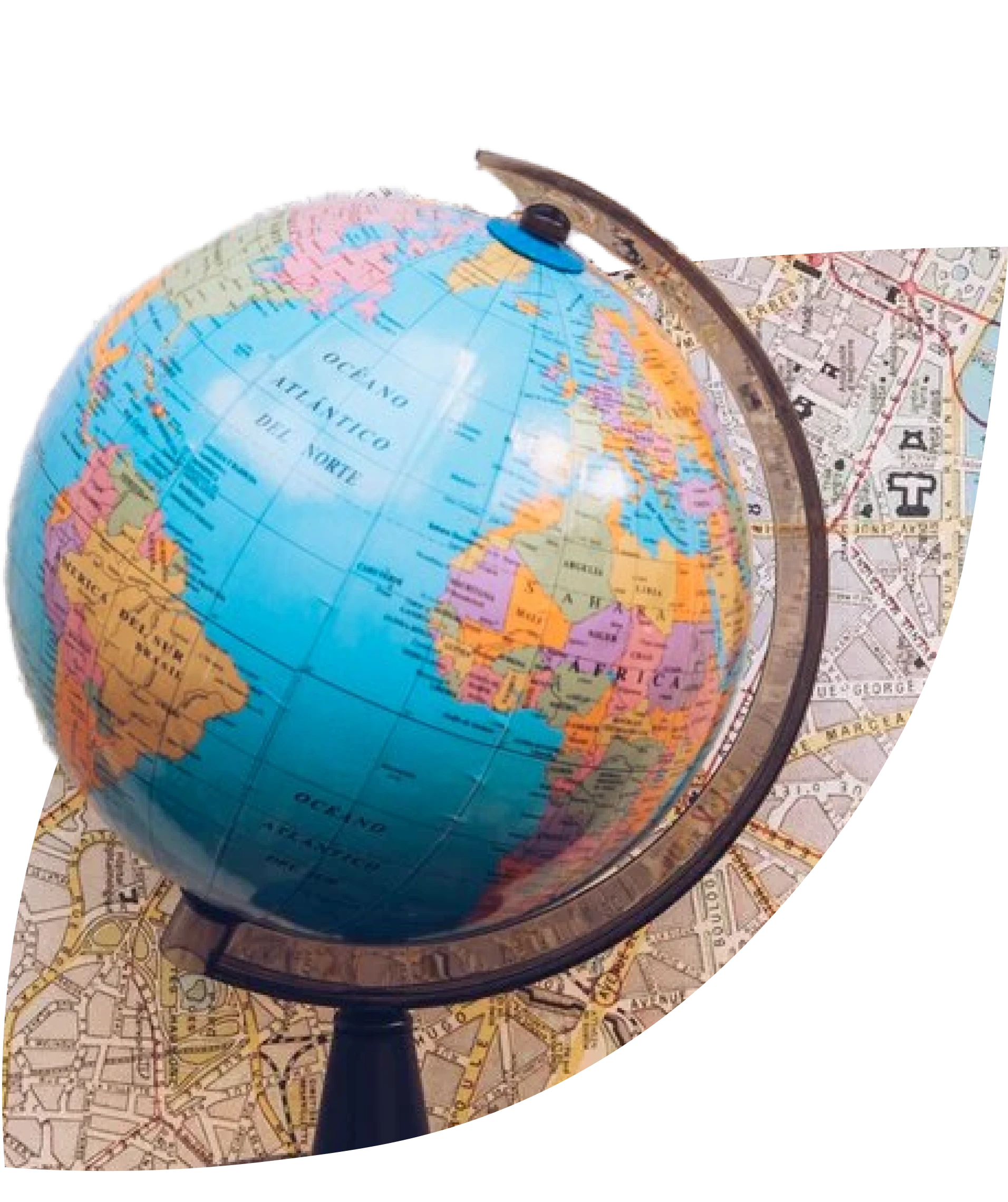 globe and a map