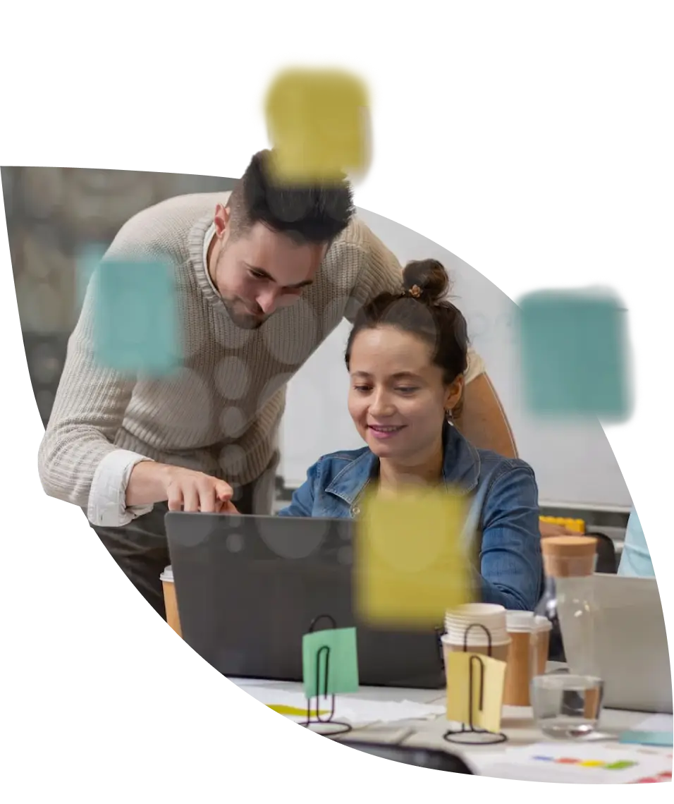 two people working